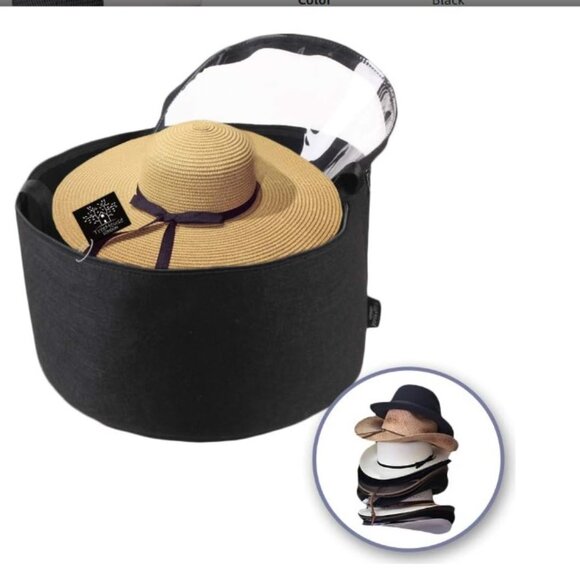 NEW - Felt Hat Organizer and Travel Storage Box | 18"D Collapsible - Picture 1 of 4